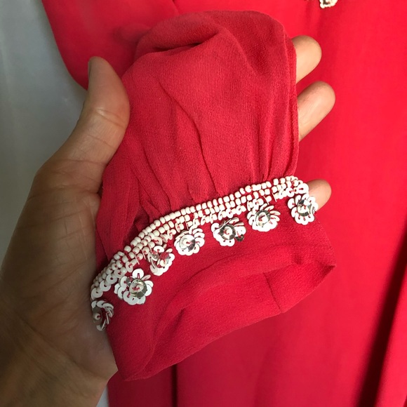 French Connection Coral Bex Beads Cocktail Dress 0 - Picture 4 of 8